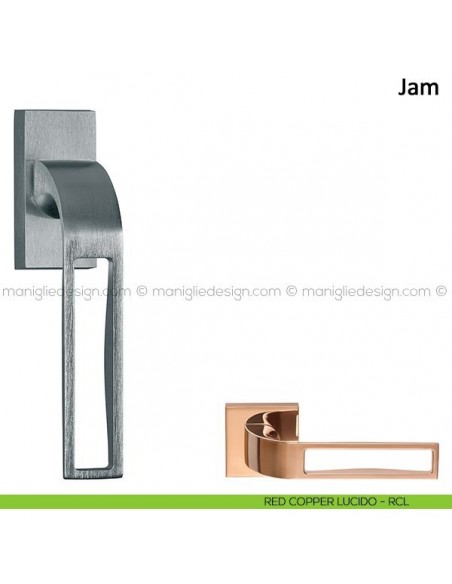 Maniglia per finestra martellina DK Jam Frascio red copper lucido