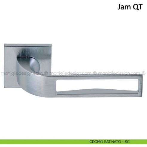 Maniglia per porta Jam Frascio con rosetta bassa cromo satinato