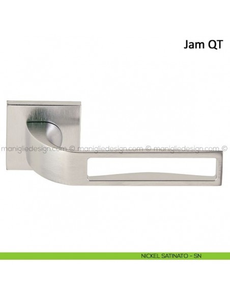 Maniglia per porta Jam Frascio con rosetta bassa nickel satinato