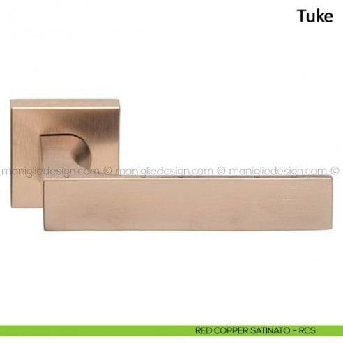 Maniglia per porta Tuke Frascio red copper satinato