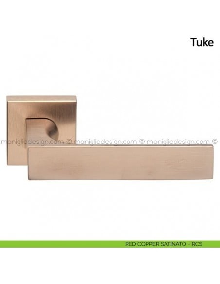 Maniglia per porta Tuke Frascio red copper satinato