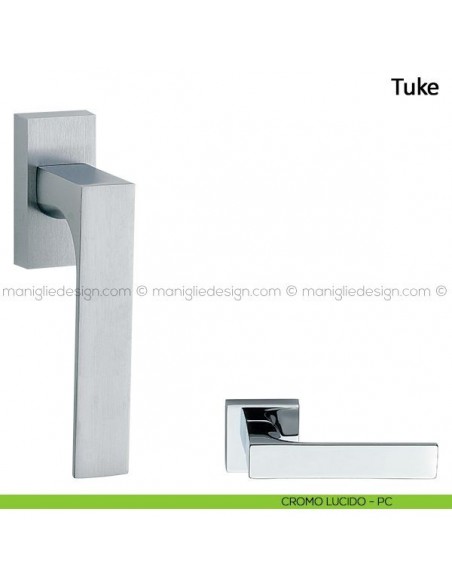 Maniglia per finestra martellina DK Tuke Frascio cromo lucido