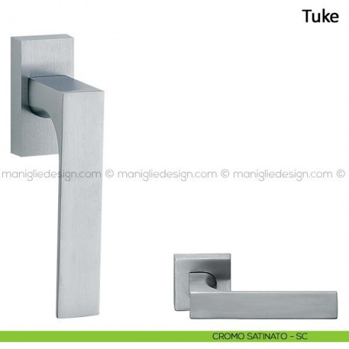 Maniglia per finestra martellina DK Tuke Frascio cromo satinato