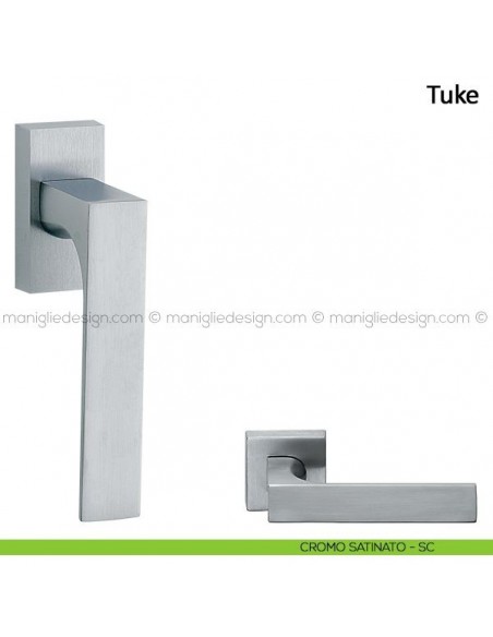 Maniglia per finestra martellina DK Tuke Frascio cromo satinato