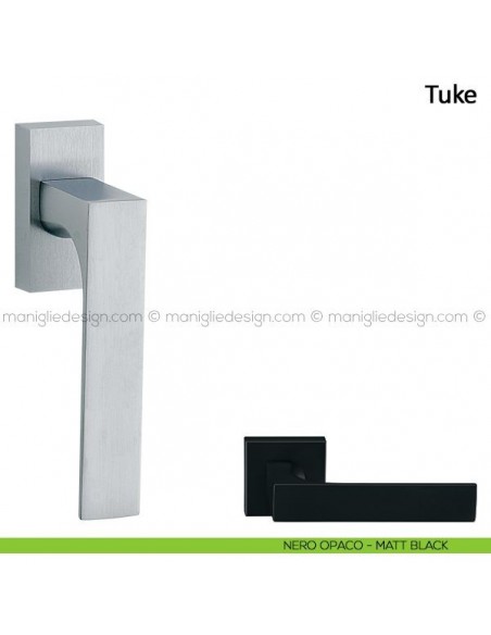 Maniglia per finestra martellina DK Tuke Frascio nero opaco