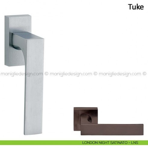 Maniglia per finestra martellina DK Tuke Frascio london night satinato