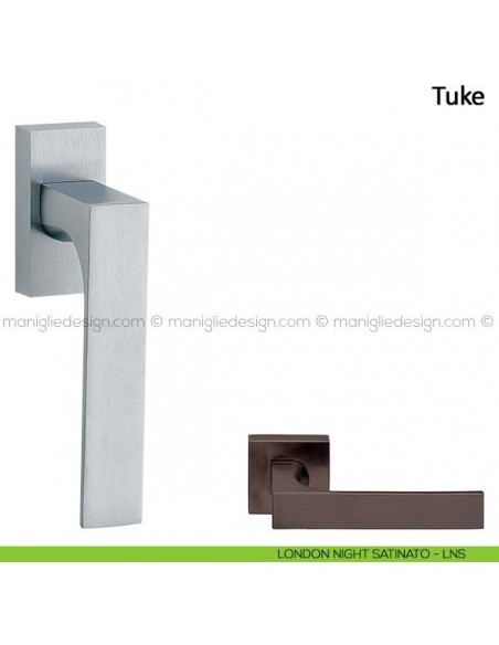 Maniglia per finestra martellina DK Tuke Frascio london night satinato