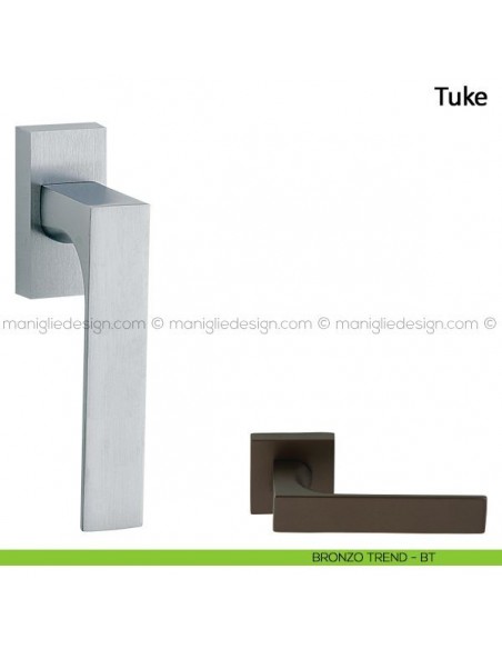 Maniglia per finestra martellina DK Tuke Frascio bronzo trend