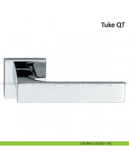 Maniglia per porta Tuke Frascio con rosetta bassa cromo lucido