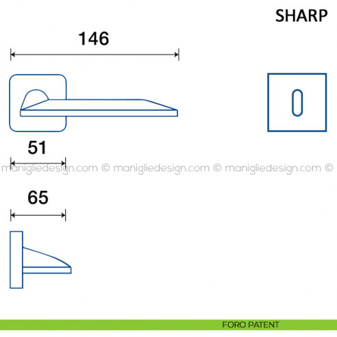 Maniglia per porta Sharp Frascio foro patent