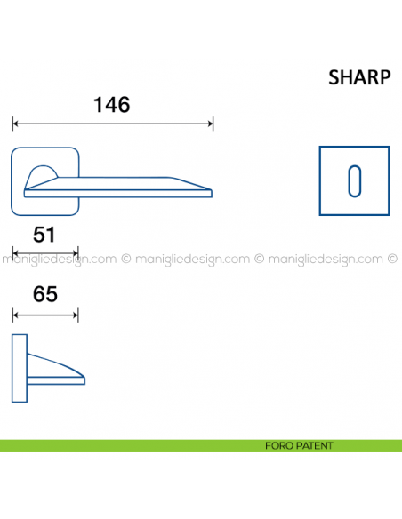 Maniglia per porta Sharp Frascio foro patent