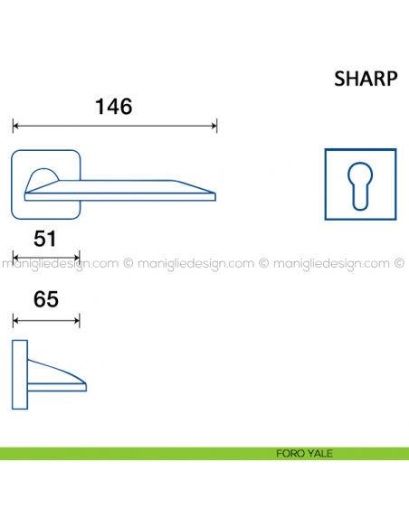Maniglia per porta Sharp Frascio foro yale