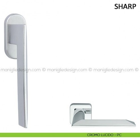 Maniglia per finestra martellina DK Sharp Frascio cromo lucido