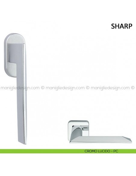 Maniglia per finestra martellina DK Sharp Frascio cromo lucido