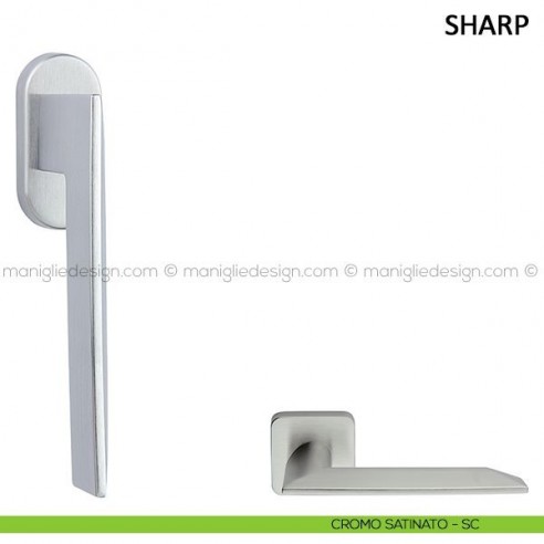 Maniglia per finestra martellina DK Sharp Frascio cromo satinato