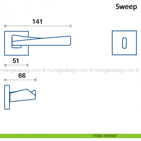 Maniglia per porta Sweep Frascio foro patent