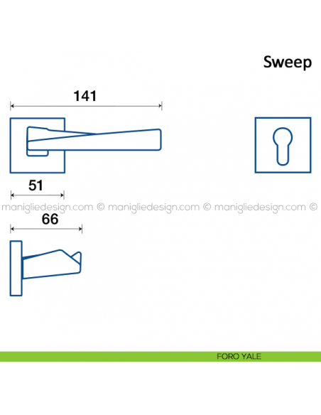 Maniglia per porta Sweep Frascio foro yale