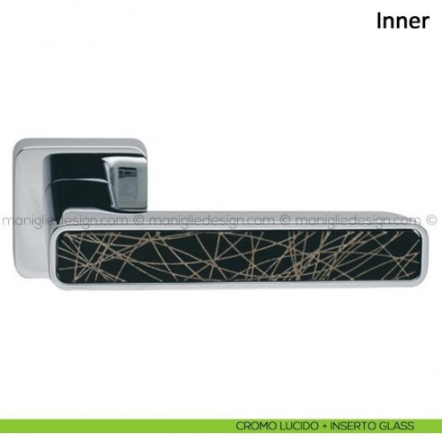 Maniglia per porta Inner Frascio cromo lucido + inserto glass