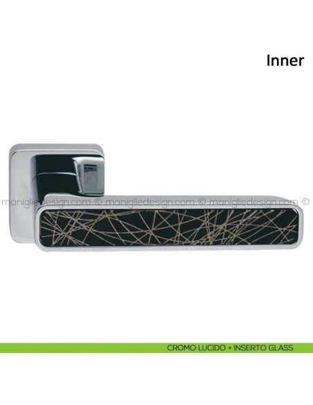 Maniglia per porta Inner Frascio cromo lucido + inserto glass