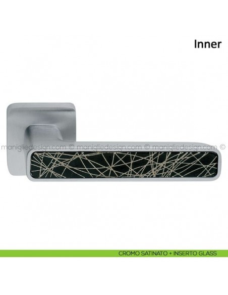 Maniglia per porta Inner Frascio cromo satinato + inserto glass
