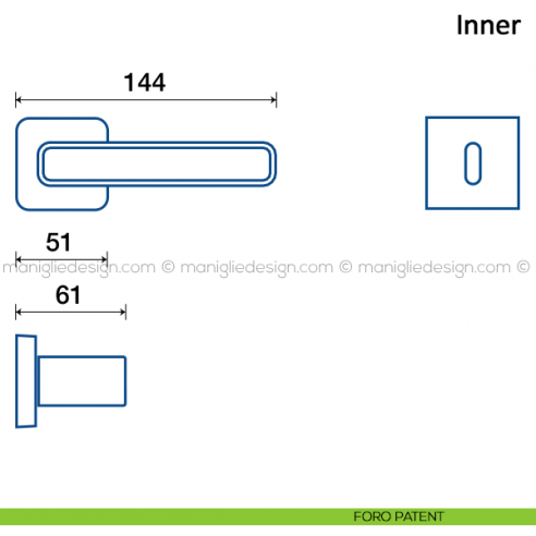 Maniglia per porta Inner Frascio foro patent