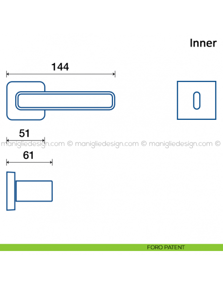 Maniglia per porta Inner Frascio foro patent