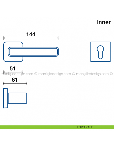 Maniglia per porta Inner Frascio foro yale