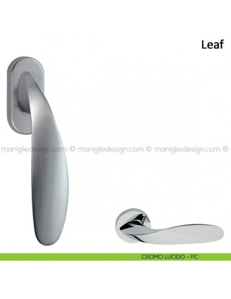 Maniglia per finestra martellina DK Leaf Frascio cromo lucido