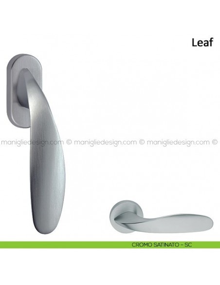 Maniglia per finestra martellina DK Leaf Frascio cromo satinato