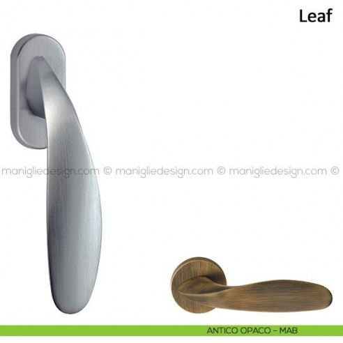 Maniglia per finestra martellina DK Leaf Frascio antico opaco