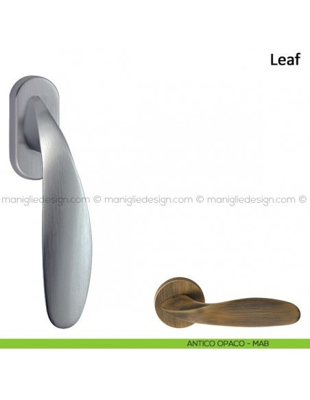 Maniglia per finestra martellina DK Leaf Frascio antico opaco