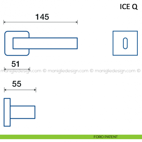 Maniglia per porta Ice Q Frascio foro patent