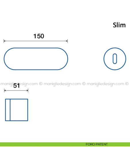 Maniglia per porta Slim Frascio foro patent