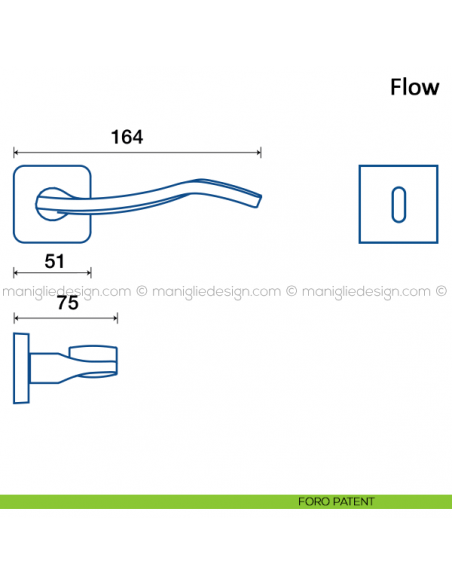 Maniglia per porta Flow Frascio foro patent