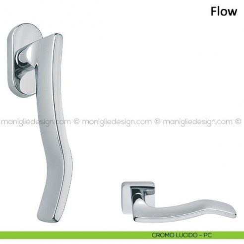 Maniglia per finestra martellina DK Flow Frascio cromo lucido