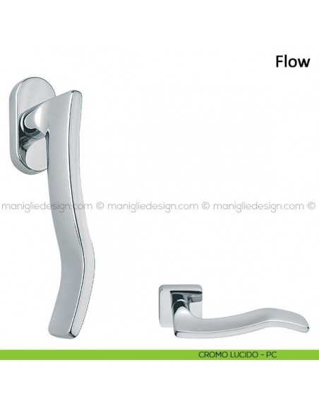 Maniglia per finestra martellina DK Flow Frascio cromo lucido