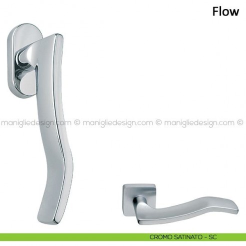 Maniglia per finestra martellina DK Flow Frascio cromo satinato