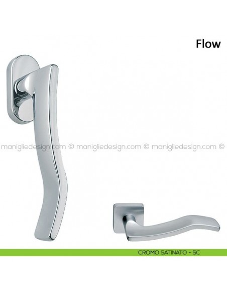 Maniglia per finestra martellina DK Flow Frascio cromo satinato
