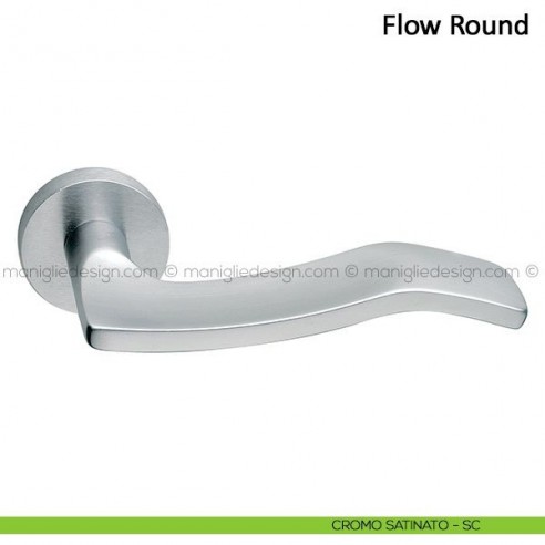 Maniglia per porta Flow Round Frascio cromo satinato