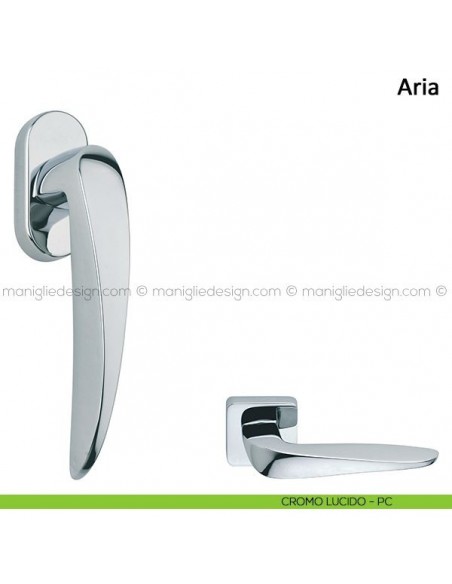 Maniglia per finestra martellina DK Aria Frascio cromo lucido