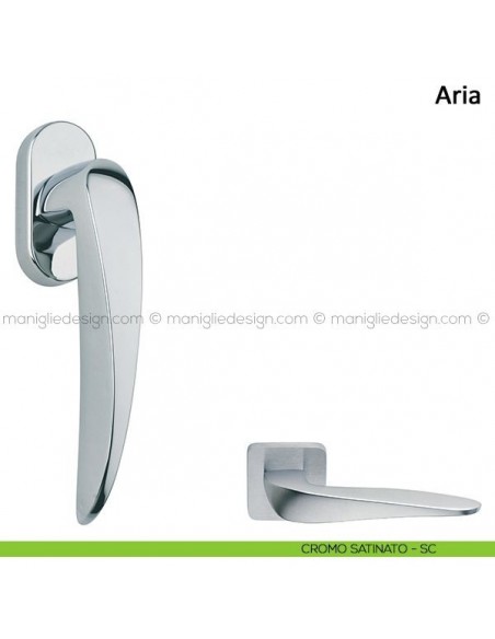 Maniglia per finestra martellina DK Aria Frascio cromo satinato