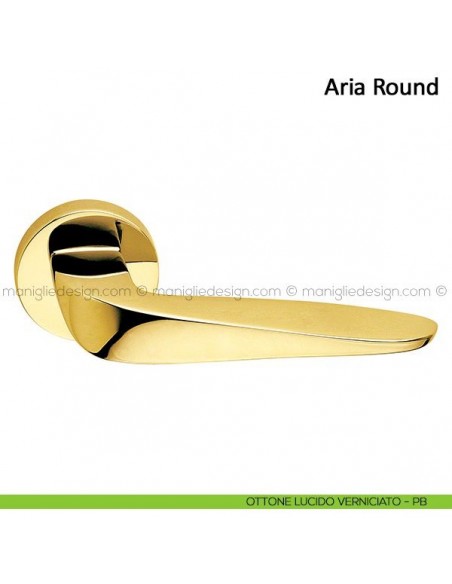 Maniglia per porta Aria Round Frascio ottone lucido verniciato
