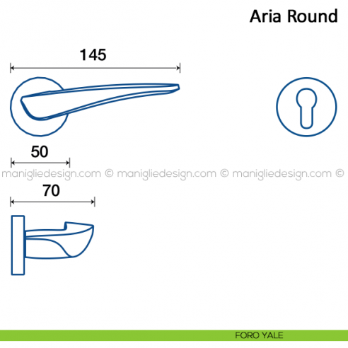 Maniglia per porta Aria Round Frascio foro yale