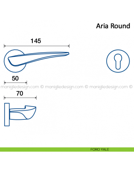 Maniglia per porta Aria Round Frascio foro yale