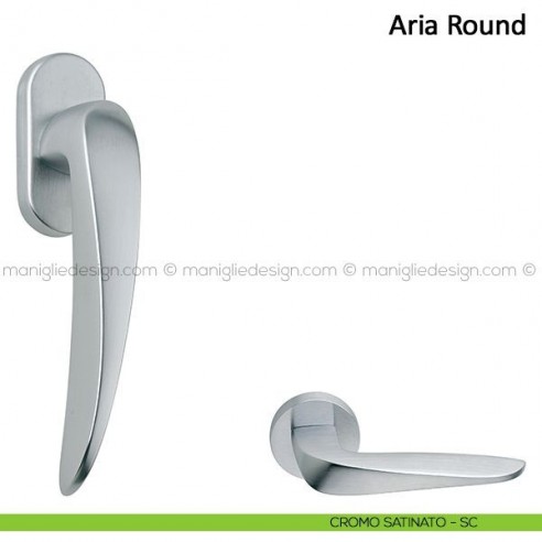 Maniglia per finestra martellina DK Aria Round Frascio cromo satinato