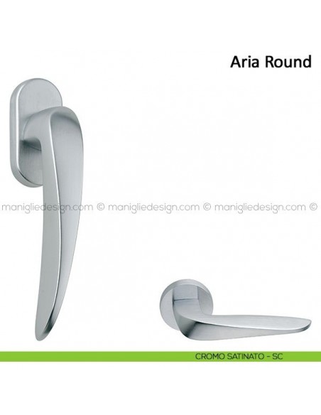 Maniglia per finestra martellina DK Aria Round Frascio cromo satinato