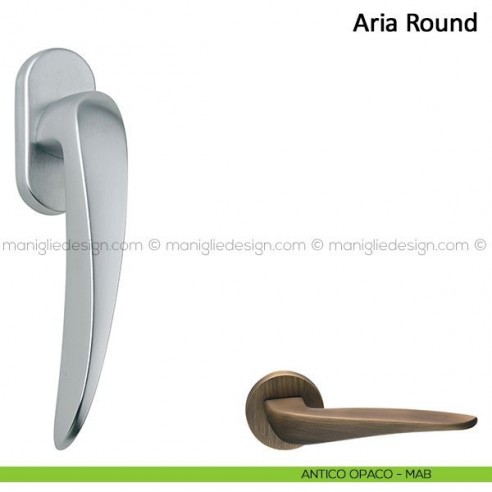 Maniglia per finestra martellina DK Aria Round Frascio antico opaco