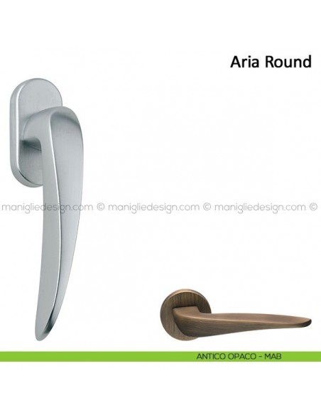 Maniglia per finestra martellina DK Aria Round Frascio antico opaco
