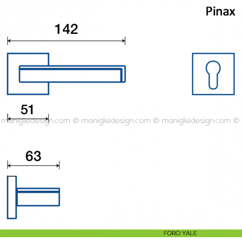 Maniglia per porta Pinax Frascio foro yale
