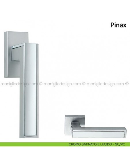 Maniglia per finestra martellina DK Pinax Frascio cromo satinato e lucido